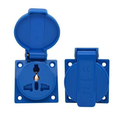 Prise multifonction étanche avec couvercle, prise industrielle IP44, 250 V, 10 A (1/4)