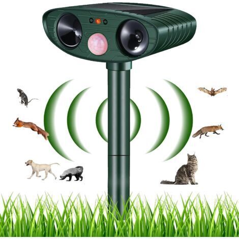 Répulsif Chat Ultrason, Répulsif Chat Exterieur, Répulsif pour Chats Solaire, répulsif à ultrasons avec Détecteur de Mouvement pour Anti Chats Chiens Souris Ratons Renards Oiseaux Rats (1/5)