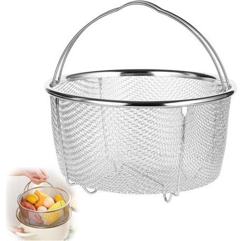 Panier à Vapeur en Maille, Panier Vapeur, Panier à Autocuiseur, Panier à Vapeur de Légumes, Panier à Vapeur pour Marmite Instantanée, Cuit Vapeur Inox, pour Cuire à la Vapeur des Légumes (20Cm)