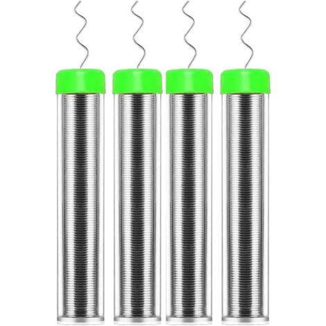 Lot de 4 bobines de soudure de 0,8 mm, noyau de colophane sans plomb, soudure, flux, soudure pour la réparation de composants de soudure électrique et le bricolage