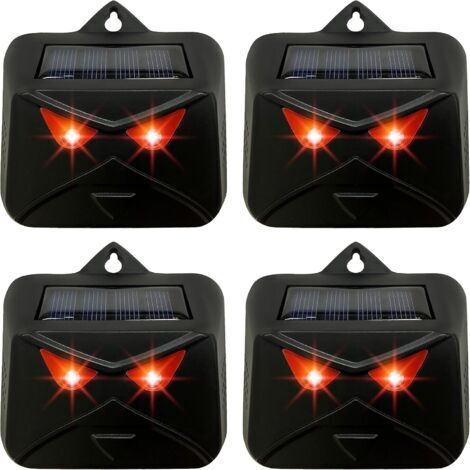 4 répulsifs à LED rouges clignotantes repoussent les ratons laveurs, les cerfs, les mouffettes, les chats, les coyotes