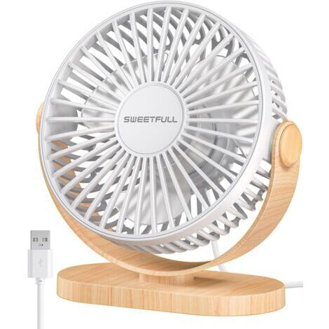 Ventilateur de bureau USB silencieux, ventilateur de table portable à 3 vitesses, double mini ventilateur réglable à 360° pour la maison, le bureau, l'école et l'extérieur (noir) (1/4)