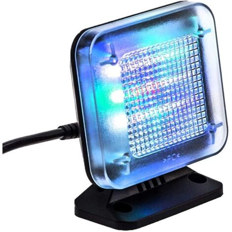 Simulateur TV LED, par simulation de lumière pour une utilisation comme protection contre les cambriolages, sécurité à la maison, aptrappe/faux téléviseur, avec 12 LED et 3 programmes [Classe énergéti (1/5)