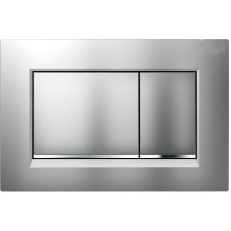 Plaque d'actionnement carrée pour double chasse d'eau Geberit Sigma20 (anciennement Sigma30) : laquée chrome mat, revêtement facile à nettoyer, chrome poli (115.883.JQ.1)