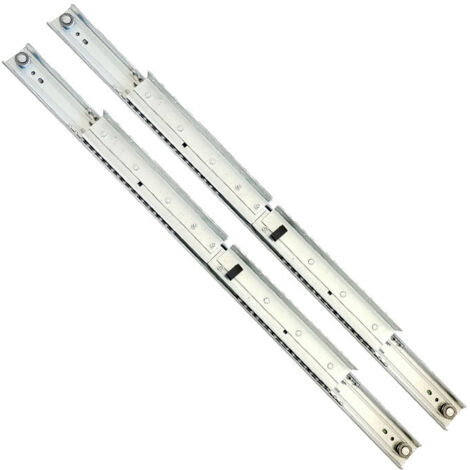 Coulisses de tiroir robustes de 200 mm, coulisses de tiroir de grande capacité de 27 mm à 3 compartiments et extensions, coulisses de tiroir doubles pour canapé et roulements à billes. (1/5)
