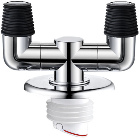 Adaptateur de vidange pour machine à laver + base d'étanchéité / vidange + base + raccord coudé inversé à trois voies pour tuyau de vidange (1/5)