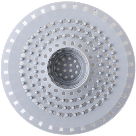 Set of 2: silicone shower drain, hair trap, sink strainer, shower drain cover, hair trap, drain protector, washbasin filter, for use in bathrooms, bathtubs and kitchens (1/5)