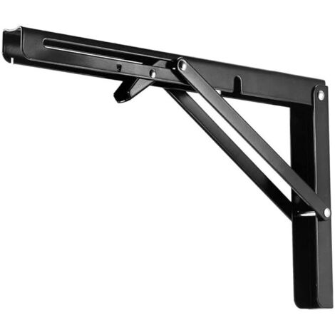 Deux étagères pliantes de 12 pouces (300 mm), montage sur table/mur pliable, longs bras peu encombrants, conception en acier au carbone en deux parties. (1/5)