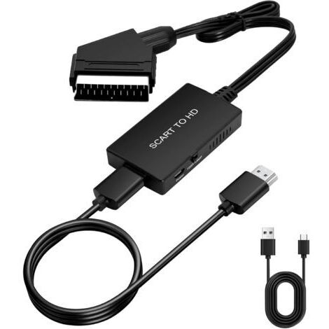 Adaptateur péritel vers HDTV, convertisseur audio vidéo HD 1080p avec câble HDTV, pour HDTV, STB, VHS, Sky, DVD, Blu-ray, etc