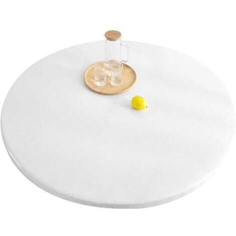 Nappe transparente, 120 cm, ronde en TPU avec élastique, imperméable, protection de table pour bureau, table, table à manger