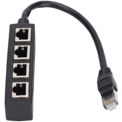 Sjqka – Adaptateur répartiteur RJ45 1 mâle à 4 femelles – Transmission fluide – Câble réseau CAT7 – Noyau plaqué or pour meilleure connectivité