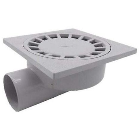 Sjqka – Siphon de sol 200mm x 200mm – Sortie horizontale 75mm – Plastique PVC blanc – Drainage efficace pour douches et pièces humides - Pvc1pcs-blanc