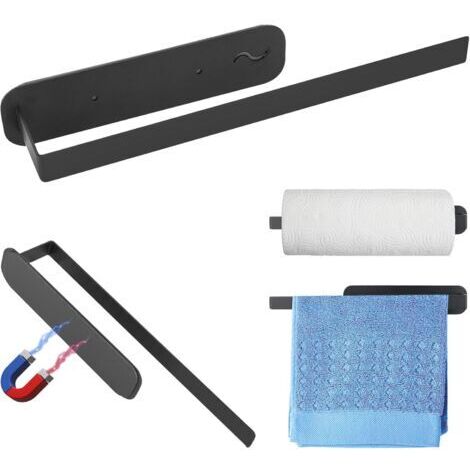 Porte Sopalin Mural,Porte-Rouleau de Cuisine Noir sans Perçage,Noir Support Sopalin pour Cuisines Salle de Bains Adapté à La Cuisine Et à La Salle de Bain
