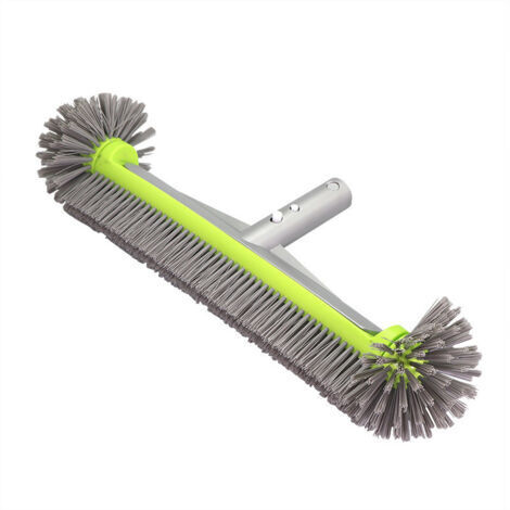 Brosse de nettoyage de piscine 45 cm avec manche en aluminium et dos en aluminium renforcé pour parois et fond de piscine