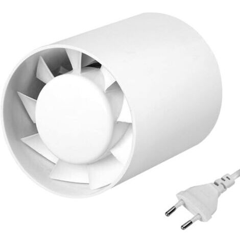 100mm Extracteur D'air Silencieux, 130m³/h Ventilateur Extracteur, fil de 3 m Ventilateur d'extraction en ligne, 34dB Ventilateurs Tubulaire, Pour Le Bain, WC, Tente, Garage, Cuisine, Toilette