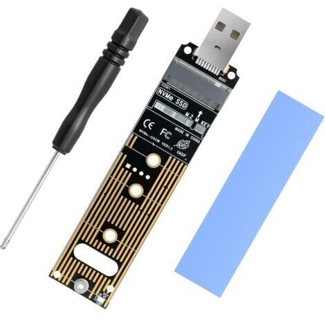 Adaptateur M.2 NVMe vers USB C 10 Gbps, boîtier USB 3.1 pour SSD PCIe NVMe (M-Key, 2230/2242/2260/2280), prise en charge UASP Disque SSD externe avec dissipateur thermique en aluminium