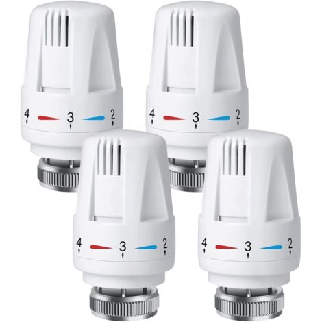 Sjqka – Tête thermostatique radiateur M30 x 1,5 – Plastique blanc – Longueur 8,5 cm – Régulation automatique de température