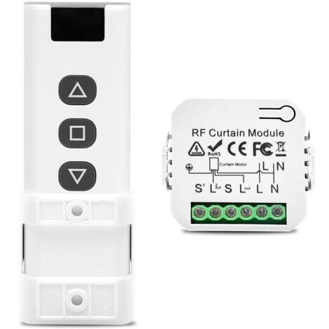Kit de commande de volet roulant sans fil avec télécommande, compatible avec volets roulants, stores, stores, montage facile, portée jusqu'à 100 m, alternative à l'actionneur de volet roulant