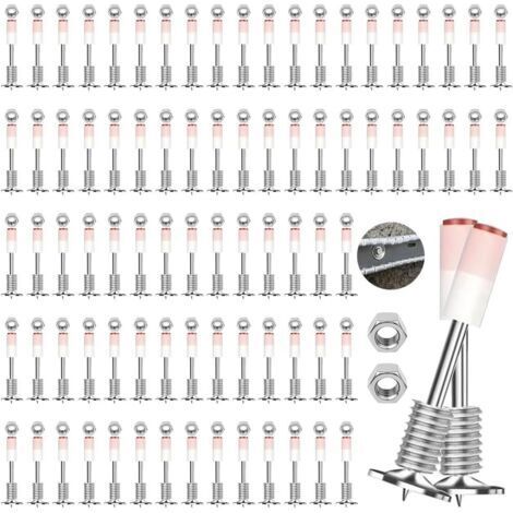 100 Pièces Clous pour Pistolet à Clous, 7,3 mm Clous en Acier Manuel Pour Pistolet À Rivets Pneumatiques, Clous Ronds, pour Pistolet à Rivets à Air Comprimé Accessoires