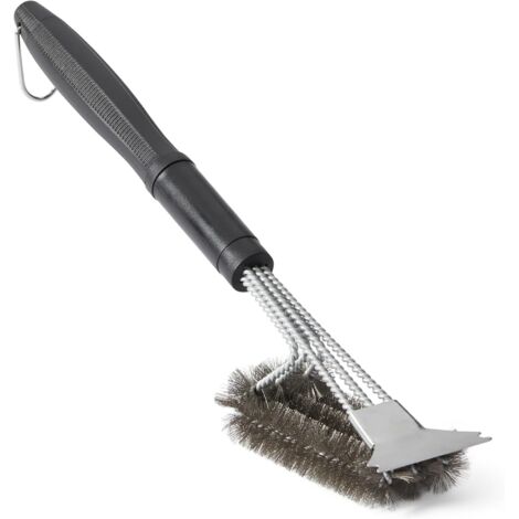 Brosse à Barbecue avec Grattoir – Brosse Barbecue en Acier Inoxydable pour Grille BBQ, Nettoyeur Grille Barbecue pour Gaz, Charbon et Plancha, Accessoire Barbecue (1/5)