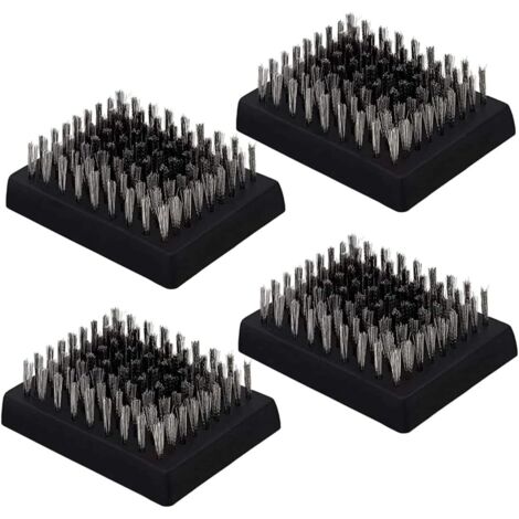Têtes de Rechange pour Brosse à Gril, 4 pièces, têtes de Brosse Nettoyage pour Barbecue à Poils métalliques résistants la Chaleur, Portables pour Pique-Nique, Camping en Plein air