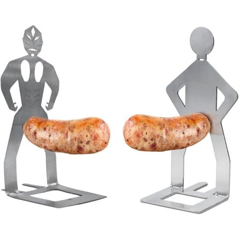 Support À Saucisses Pour Barbecue, 2 Pièces, Support portable pour hot dog, Gril Multifonctionnel, Gadgets de barbecue pour fête d'anniversaire, camping en plein air pour homme (1/5)