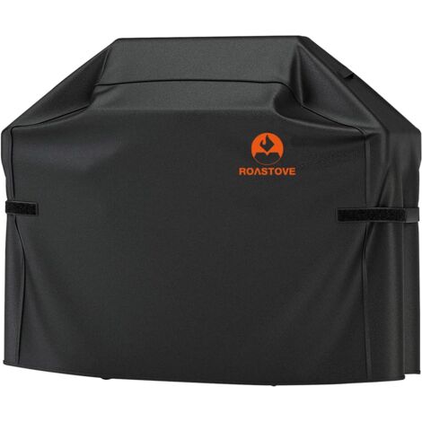 Housse de Barbecue, Couvre-Grill en Tissu Oxford 600D Heavy Duty pour Weber, Brinkmann, Grill Char, etc. UV, poussière, imperméable, résistant à la déchirure, Noir, 147.3cm x 90.9cm x 121.9cm