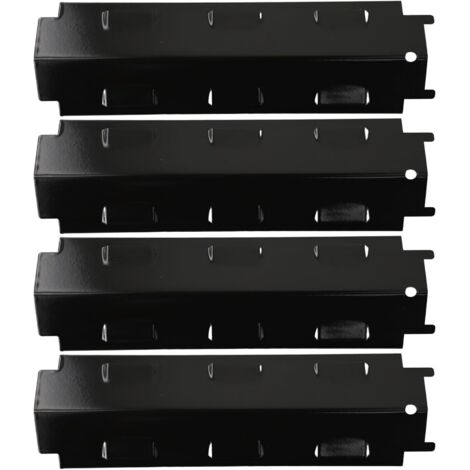 Lot de 2/4 plaques chauffantes en acier inoxydable pour barbecue à gaz Charbroil 463230710 463320109 463320110 463440109 463470109 463631410, noir, 36,8 x 11,9 cm