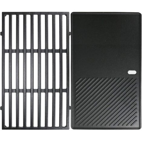 7638 Ensemble de grille en fonte et plaque de gril 44,5 x 30 cm pour Weber Spirit 300 Série Spirit E-310/E-320/E-330/S-310 et modèles GS4 Spirit II (uniquement avec boutons de commande avant (1/5)