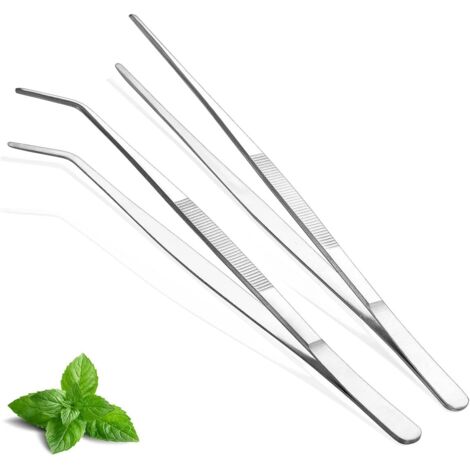 Pinces de Cuisine Tongs 2 pièces, 30,5 cm Extra-Longues en Acier Inoxydable Métal Robustes Pinces de Cuisson pour Chef, Service des Aliments, Grill, Culinaire, Pâtes, Salade, BBQ