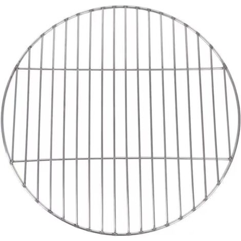 Grille de cuisson ronde en acier inoxydable - 28 cm/38 cm/43 cm - Grille de barbecue et plaque de cuisson pour camping, pique-nique et jardin - Barbecue rond en acier inoxydable avec 3 tailles (1/5)
