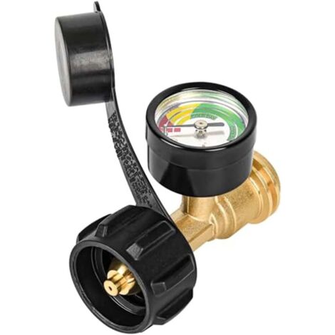 Jauge de niveau de réservoir en laiton-propane avec détecteur de fuite pour grilles de barbecue, chauffages, camping-cars – QCC1/Type 1 Connecteur de bouteille de gaz, résistant aux