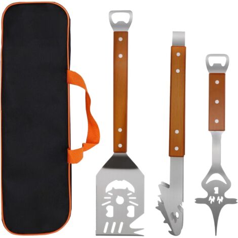 Ensemble d'outils de Barbecue 3 pièces Accessoires Barbecue avec Sac de Transport Pratique Meilleurs Cadeaux de Barbecue pour Hommes (1/5)
