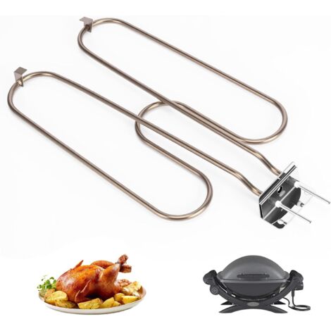 Élément Chauffant de Rechange pour Weber Q240, Q2400 Barbecue électrique, Compatible pour Weber 55020001, élément Chauffant 2200 W, Acier Inoxydable, Spirale chauffante 230 V