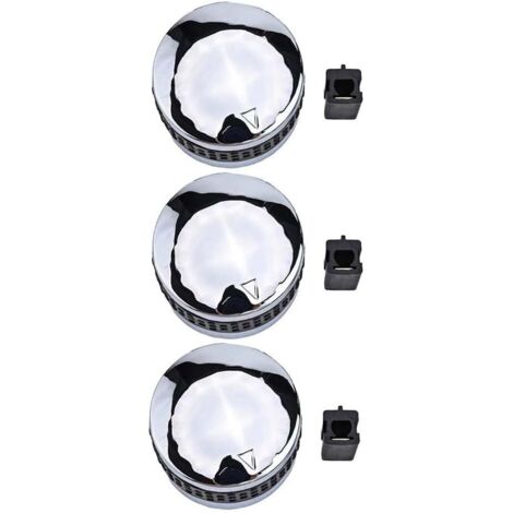 Lot de 3 boutons de commande de rechange pour barbecue avec tige de valve en forme de D, en plastique argenté avec poignée antidérapante et adaptateurs, pour une installation facile (1/5)