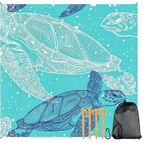 Tapis de Plage Imperméable 210 x 200 cm – Grande Couverture Anti-Sable pour Camping, Randonnée et Pique-Nique (1/5)