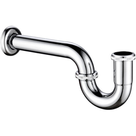 Siphon anti-odeurs 1/4'', siphon, tuyau de drainage en U chromé, (1/5)