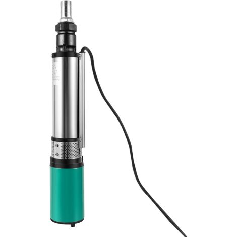 Pompe submersible solaire submersible 24 V 320 W Pompe à eau en acier inoxydable 5 m³/h 25 m 4500 tr/min pour irrigation industrielle de jardin, drainage – Argent (1/5)