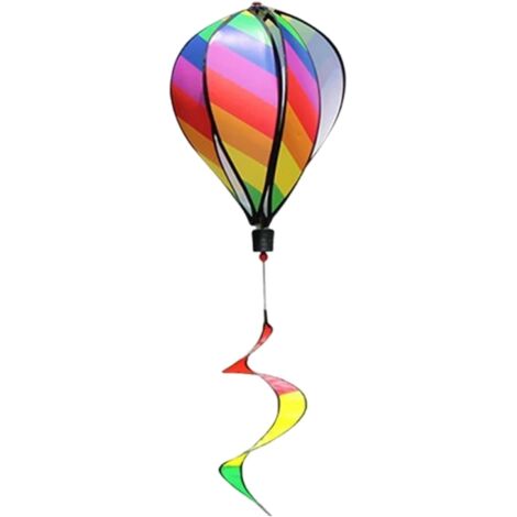 Spinner à Vent en montgolfière, décor coloré de 51 Pouces, Chaussette à Vent Suspendue Faire soi-même pour Jardin, pelouse, Cour (Style 1)