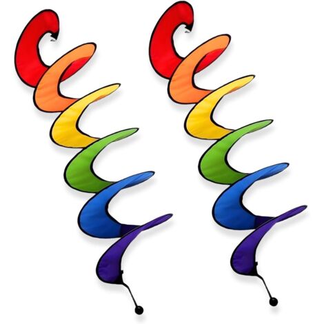 Lot de 2 carillons éoliens multicolores - Résistant aux UV - Résistant aux intempéries - Pour jardin, balcon, camping, décoration extérieure (1/5)