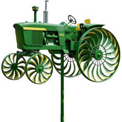 Moulinet à Vent Tracteur - Décoration de Jardin Tracteur Sculpture éolienne Sculpture Pinwheel pour Porche pour Jardin, Parterre, Maison, Offrir Une Maison Neuve (1/5)
