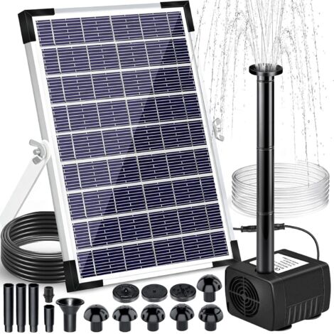 5W Fontaine Solaire,Pompe à Eau Solaire ExtéRieure avec 8 Buses,Pompe de Bassin Solaire avec Tuyau de 1,5 M,Solaire Flottant Fontaine pour Bain d'oiseaux,éTang, Piscine,Jardin