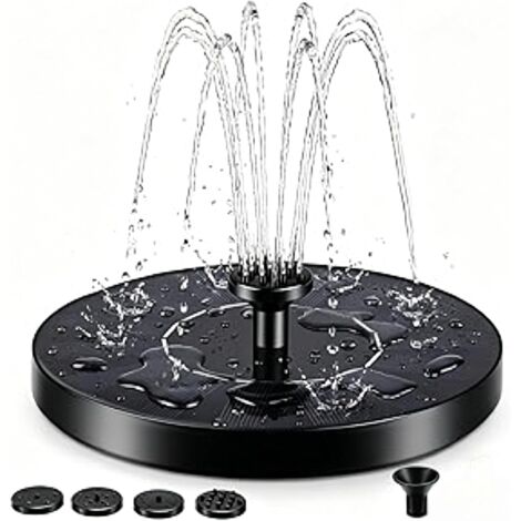 Fontaine Solaire 16 cm pour Jardin, Pompe de Fontaine Solaire Flottante avec Différents Buses, Décoration de Bassin Étang Bain d’Oiseaux, Pompe à Eau Solaire pour Extérieur Jardin Terrasse