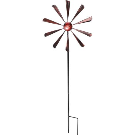 Ornement de Moulin à Vent en Fer pour Jardin et Patio Décoration Extérieure Solide Style Européen Design Délicat Qui Tourne Vent