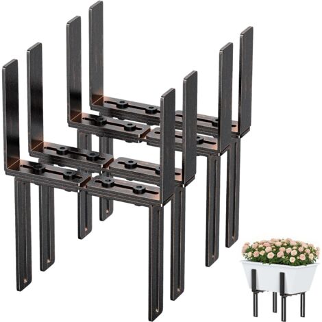 Lot de 4 supports de jardinière en forme de H - Sans perçage - Convient aux jardinières de 15 à 23 cm et aux balustrades de balcon de 1,5 à 32 cm - Support de jardinière pour rebord de fenêtre pour