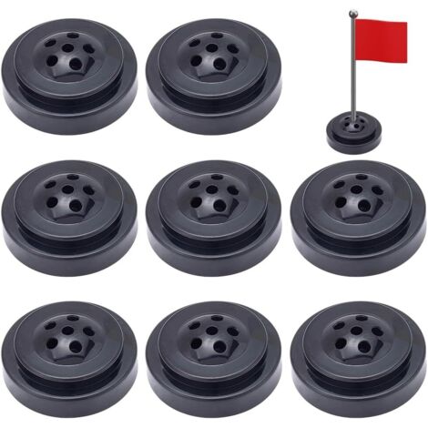 8 pièces de Petits Supports pour Drapeaux Socle en Plastique pour Drapeau avec 6 Trous de 0,22 Pouce Noir Rond Mini Centre de Table présentoir Support pour Drapeau Table Centre de Table