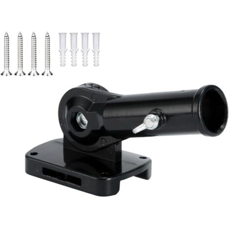 Support de drapeau extérieur en aluminium avec angles réglables, système de morsure et trou de drainage pour éviter l'humidité, compatible avec 2 poteaux de 7 cm (noir)