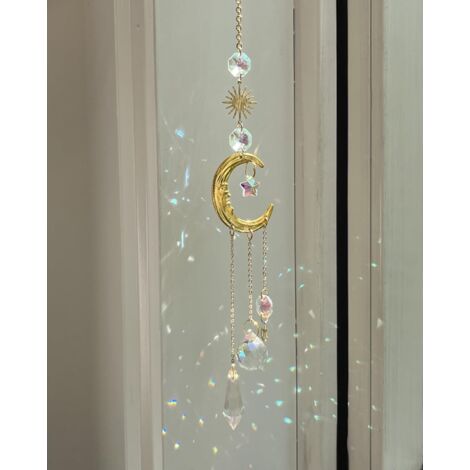 Crystal Suncatcher, Capteur de Soleil en Cristal avec Cristaux de Suncatcher & Prisme, Décoration de Fenêtre Suspendue pour Capteur de Lumière à Suspendre (1/4)