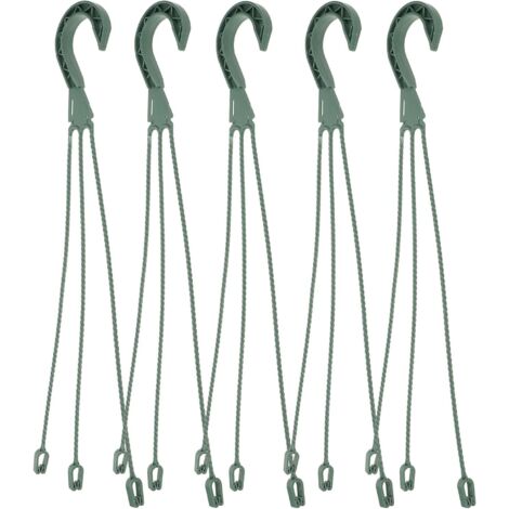 Lot de 5 Crochets en Plastique Suspendre de Pots de Fleurs 45Cm Vert Absorption d'Eau pour Jardin et Terrasse (1/5)