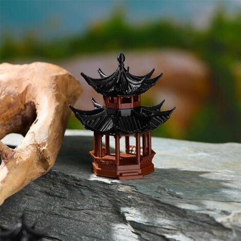 Figurine Pagode Miniature Pour Jardin De Fées - Décoration Zen Asiatique 7,8 X 5,5 Cm
